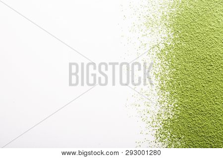 Green Tea Matcha Isolated On White With Copy Space
