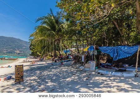 February 2019. Ko Lipe Tarutao National Marine Park Thailand. A View Of The Cest La Vie Beach Bar In