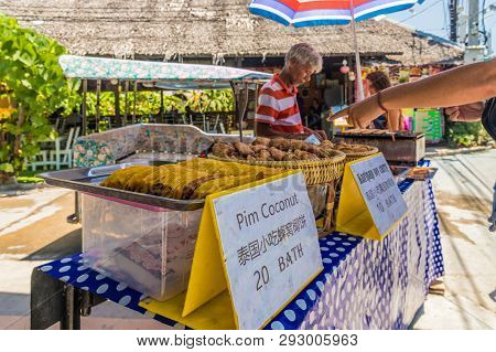 February 2019. Ko Lipe Tarutao National Marine Park Thailand. A View Of A Coconut Stall In Ko Lipe T