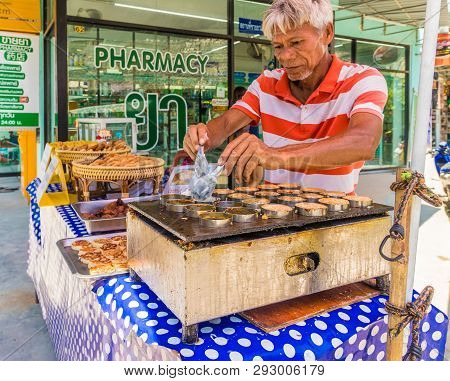 February 2019. Ko Lipe Tarutao National Marine Park Thailand. A View Of A Coconut Stall In Ko Lipe T