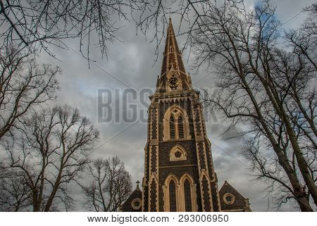View Of Christ Church On Turnham Green. Chiswick High Road, West London.