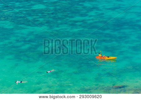 February 2019. Ko Lipe Tarutao National Marine Park Thailand. A View Of Snorklers In Ko Lipe Tarutao