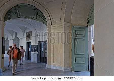 Lyon, France, March 29, 2019 : Formerly An Hospital, Grand Hotel-dieu Is Now A Fashionable Shopping 