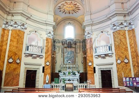 Tarquinia, Italy - Circa September 2017. Interiors Of Catholic Church (chiesa Del Suffragio). Xviii 