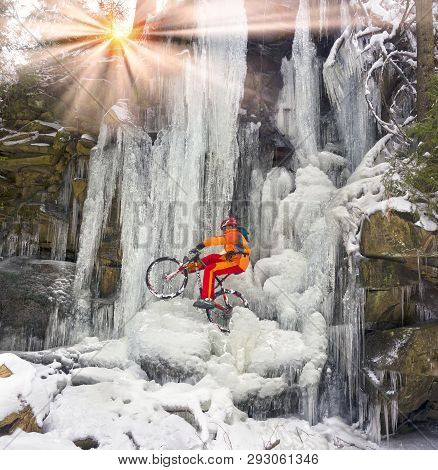 Mountain Bike In The Winter In The Mountains