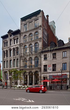 Montreal, Quebec, Canada September 29, 2018: Street Old Town High-rise Buildings, Architecture In Mo