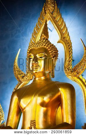 statue of Buddha in Wat Benchamabopit, Bangkok, Thailand