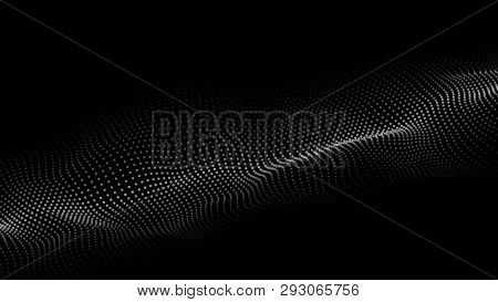 Abstract Background. Big Data. Vector Illustration. Wave Of Particles.