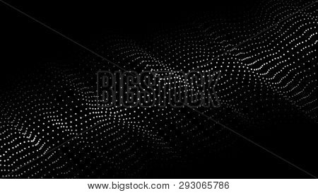 Abstract Background. Big Data. Vector Illustration. Wave Of Particles.