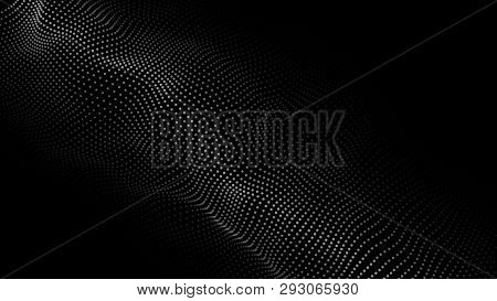 Abstract Background. Big Data. Vector Illustration. Wave Of Particles.