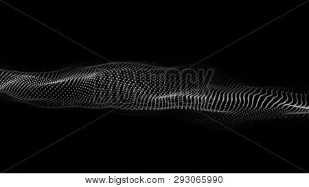 Abstract Background. Big Data. Vector Illustration. Wave Of Particles.
