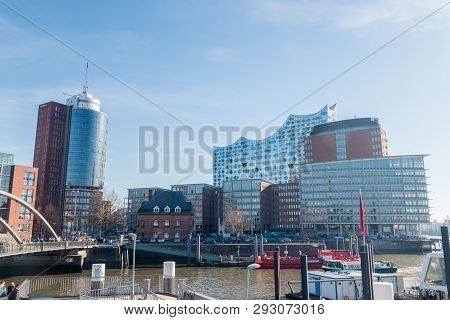 Hamburg, Germany - February 15, 2019: Kehrwiederspitze In Hamburg City.