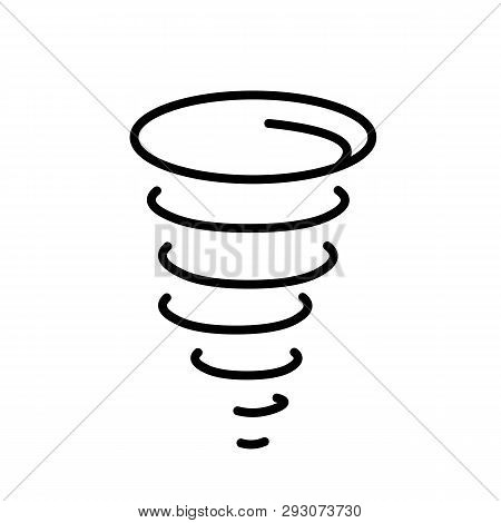 This Vector Image Shows A Hurricane In Outline Icon Design. It Is Isolated On A White Background.