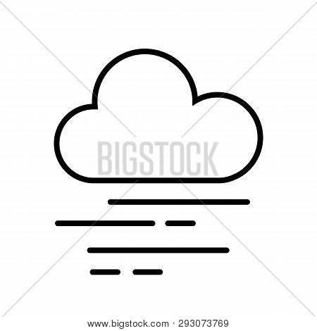 This Vector Image Shows A Cloud And Fog In Outline Icon Design. It Is Isolated On A White Background