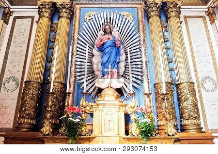 Pennabilli, Italy - Circa August 2017. Interiors Of Catholic Church (parrocchia Cattedrale)