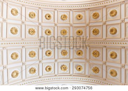 Pennabilli, Italy - Circa August 2017. Ceiling In Catholic Church (parrocchia Cattedrale)