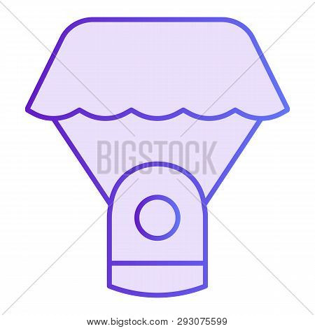 Capsule Parachute Flat Icon. Space Parachute Violet Icons In Trendy Flat Style. Astrophysics Gradien