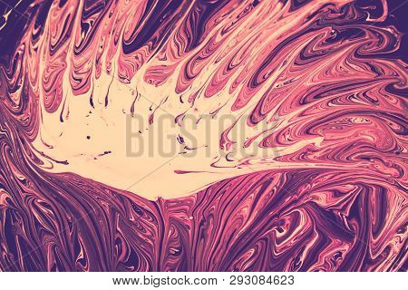 Paint Mixed With A Component, Marble Surface, Abstraction