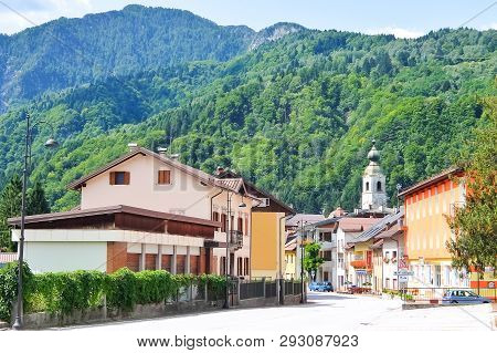 Pontebba, Italy - Circa August 2017. View Of The Streets Of Pontebba, Small Town Near The Austrian-i