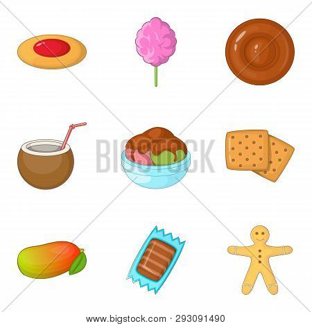 Barley Sugar Icons Set. Cartoon Set Of 9 Barley Sugar Icons For Web Isolated On White Background