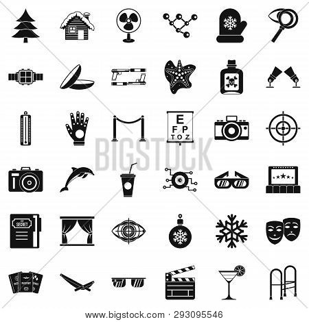 Drink Icons Set. Simple Style Of 36 Drink Icons For Web Isolated On White Background