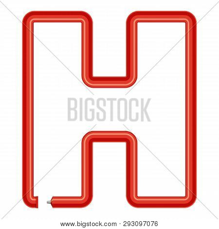Letter H Plastic Tube Icon. Cartoon Illustration Of Letter H Plastic Tube Icon For Web