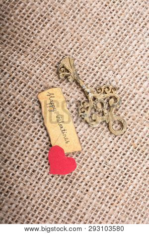 Love Concept For Valentine's Day On A Dry Leaf