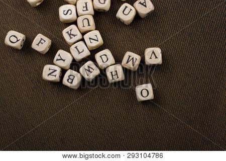 Letter Cubes Of Alphabet Made Of Wood