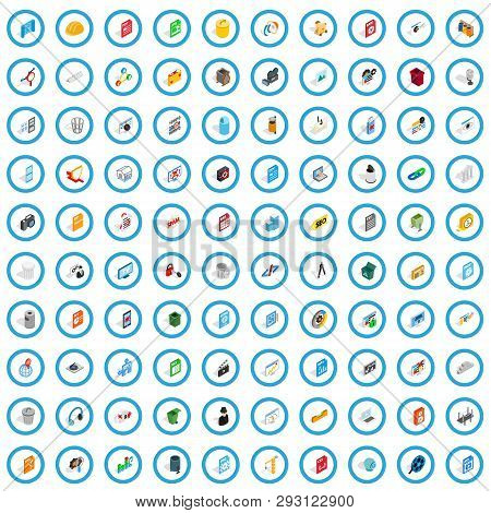 100 Pc Icons Set In Isometric 3d Style For Any Design Vector Illustration