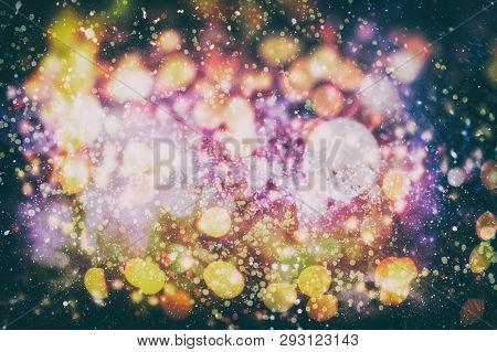 Bokeh Light Background, Christmas And New Year Holidays Background