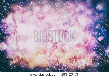 Colorful Circles Of Light Abstract Background , Colored Lights Created In-camera And Lens With Bokeh