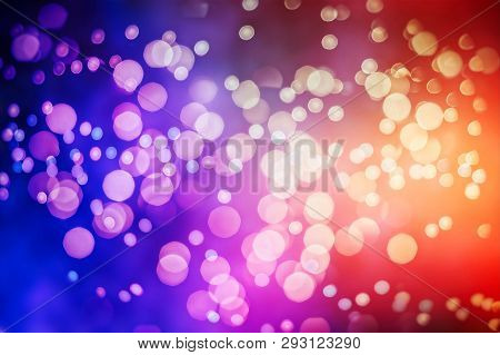 Colorful Circles Of Light Abstract Background , Colored Lights Created In-camera And Lens With Bokeh