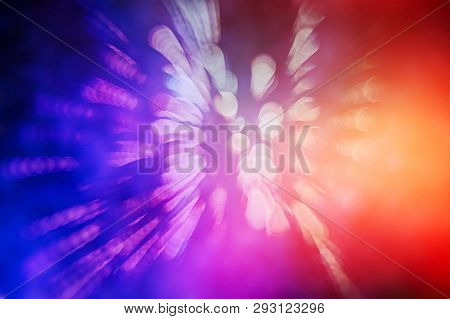 Colorful Circles Of Light Abstract Background , Colored Lights Created In-camera And Lens With Bokeh