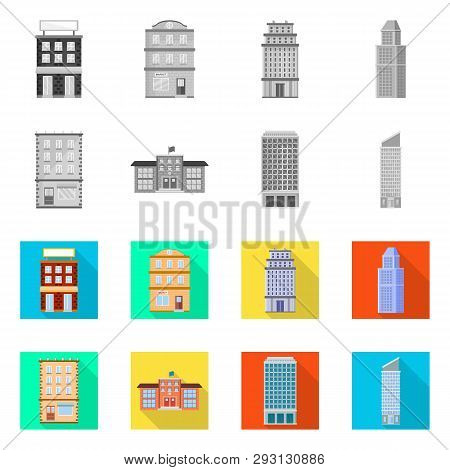Vector Illustration Of Municipal And Center Icon. Set Of Municipal And Estate   Stock Vector Illustr