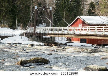 Dam And Threshold On The River Jokelanjoki, Kouvola, Finland