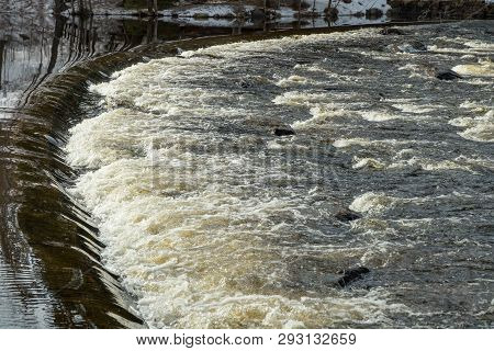Dam And Threshold On The River Jokelanjoki, Kouvola, Finland