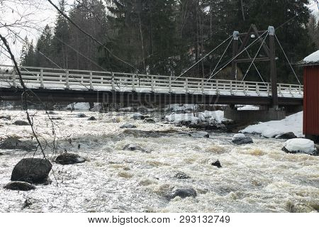 Dam And Threshold On The River Jokelanjoki, Kouvola, Finland