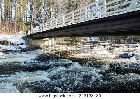 Dam And Threshold On The River Jokelanjoki, Kouvola, Finland