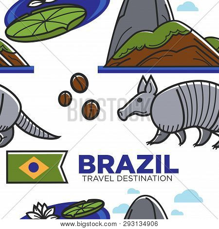 Brazil Travel Destination Seamless Pattern Brazilian Symbols