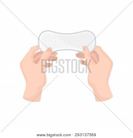 Daily Sanitary Pad On White Background. Vector Illustration.