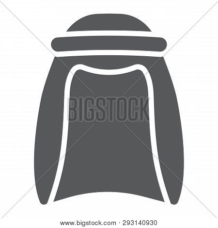 Keffiyeh Glyph Icon, Arabic And Clothes, Arab Wear Sign, Vector Graphics, A Solid Pattern On A White