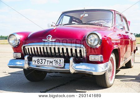 Samara, Russia - August 18, 2018: The Appearance Of A Retro Car Volga Gas-21