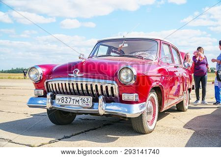 Samara, Russia - August 18, 2018: The Appearance Of A Retro Car Volga Gas-21