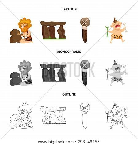 Vector Design Of Evolution  And Prehistory Logo. Set Of Evolution  And Development  Stock Symbol For