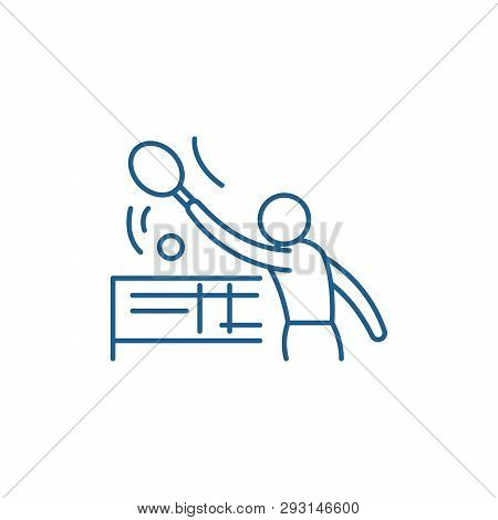 Tenis Line Icon Concept. Tenis Flat  Vector Symbol, Sign, Outline Illustration.