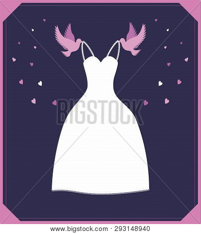 White Dress, Could Be Wedding Dress With Inspiration From Cinderella. Pigeon, Hearths