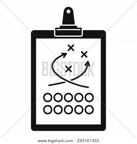 American Football Tactical Clipboard Icon. Simple Illustration Of American Football Tactical Clipboa