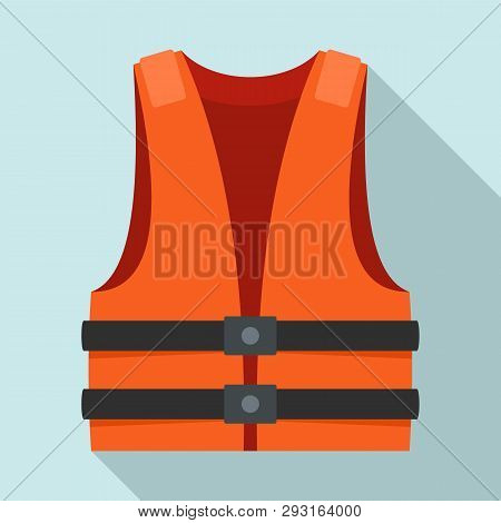 Lifeguard Vest Icon. Flat Illustration Of Lifeguard Vest Vector Icon For Web Design