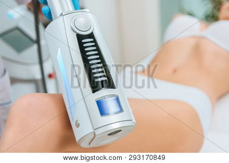 Cropped View Of Woman In White Underwear And Endospheres Device