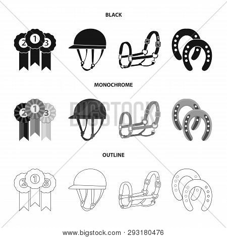 Vector Design Of Equipment And Riding Logo. Set Of Equipment And Competition Vector Icon For Stock.